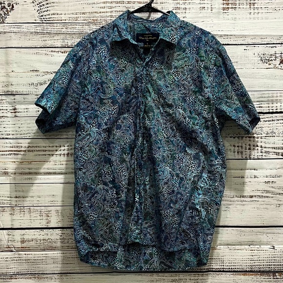 Pete Huntington Bali Mens Button‎ Down Batik Hawaiian Shirt | L - Picture 1 of 5